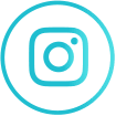 A blue circle with an instagram logo in the middle.