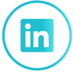 A blue linkedin logo in a circle.
